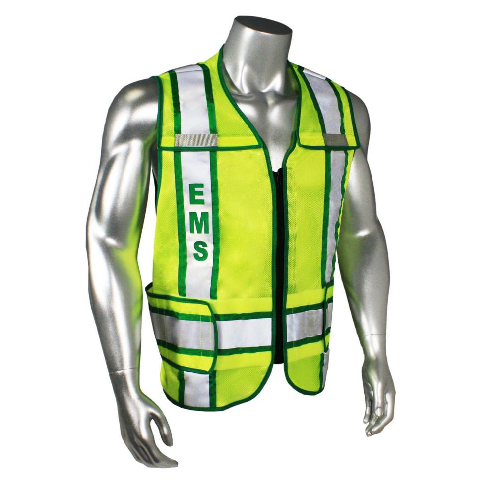 LHV-207-3G Safety Vest - EMS - Green Trim - Green - Size M-XL<span class=' ItemWarning' style='display:block;'>Item is usually in stock, but we&#39;ll be in touch if there&#39;s a problem<br /></span>