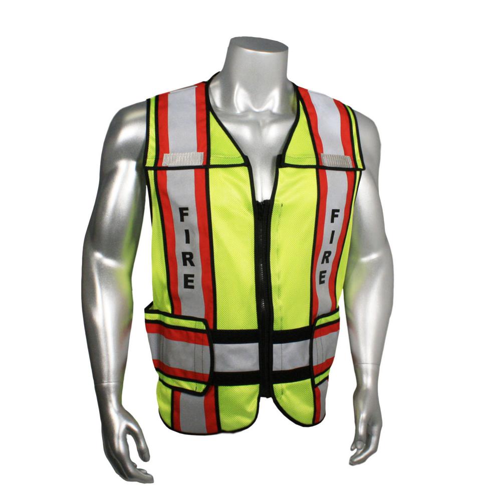 LHV-207-4C-EMS EMS Safety Vest - Fire - Red Trim - Green - Size 2X-4X<span class=' ItemWarning' style='display:block;'>Item is usually in stock, but we&#39;ll be in touch if there&#39;s a problem<br /></span>