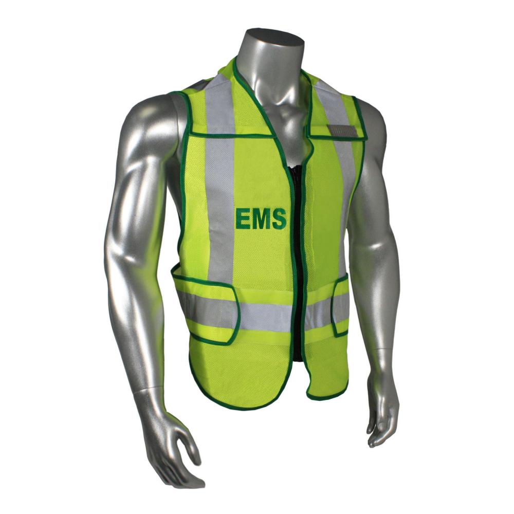 LHV-207DSZR-EMS EMS Safety Vest - EMS - Green Trim - Green - Size 2X-4X<span class=' ItemWarning' style='display:block;'>Item is usually in stock, but we&#39;ll be in touch if there&#39;s a problem<br /></span>