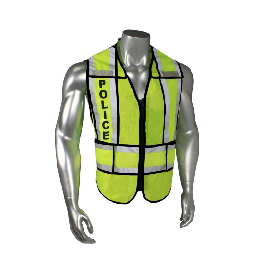 LHV-207-SPT-EMS EMS Safety Vest - Police - Black Trim - Green - Size M-XL<span class=' ItemWarning' style='display:block;'>Item is usually in stock, but we&#39;ll be in touch if there&#39;s a problem<br /></span>