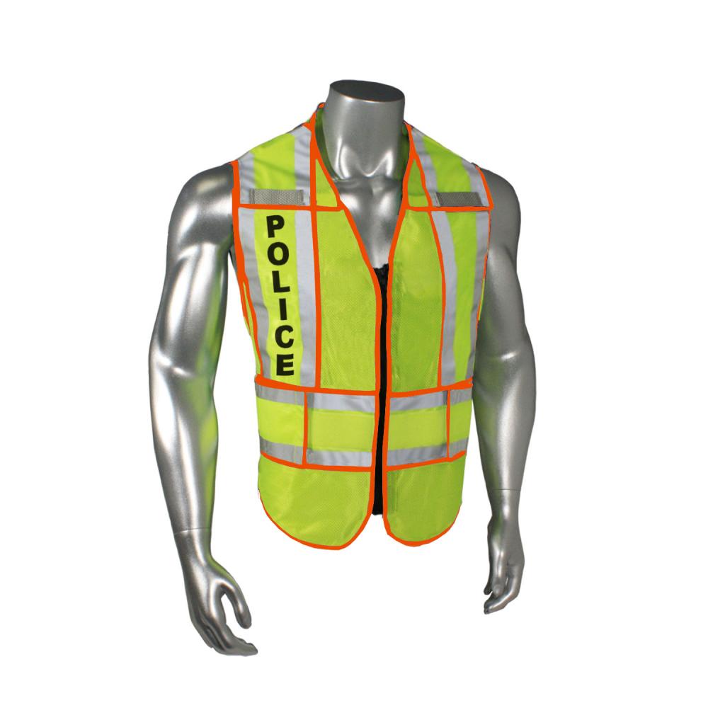 LHV-207-SPT-EMS EMS Safety Vest - Police - Orange Trim - Green - Size 2X-4X<span class=' ItemWarning' style='display:block;'>Item is usually in stock, but we&#39;ll be in touch if there&#39;s a problem<br /></span>