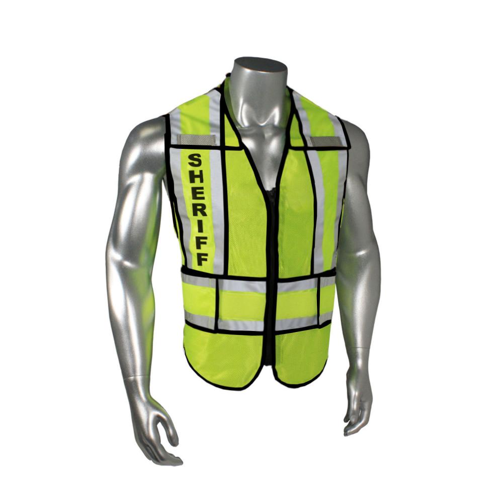 LHV-207-SPT-EMS EMS Safety Vest - Sheriff - Black Trim - Green - Size 2X-4X<span class=' ItemWarning' style='display:block;'>Item is usually in stock, but we&#39;ll be in touch if there&#39;s a problem<br /></span>