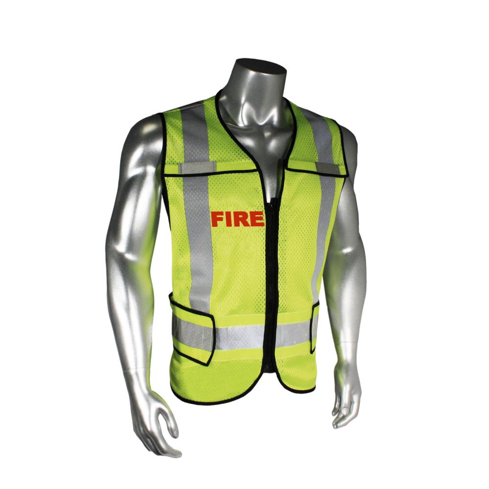 LHV-5-PC-ZR-EMS EMS Safety Vest - Fire - Black Trim - Green - Size 2X-4X<span class=' ItemWarning' style='display:block;'>Item is usually in stock, but we&#39;ll be in touch if there&#39;s a problem<br /></span>