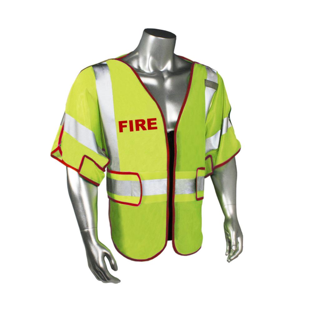 LHV-PS3-DSZR-EMS EMS Safety Vest - Fire - Red Trim - Green - Size 2X-4X<span class=' ItemWarning' style='display:block;'>Item is usually in stock, but we&#39;ll be in touch if there&#39;s a problem<br /></span>