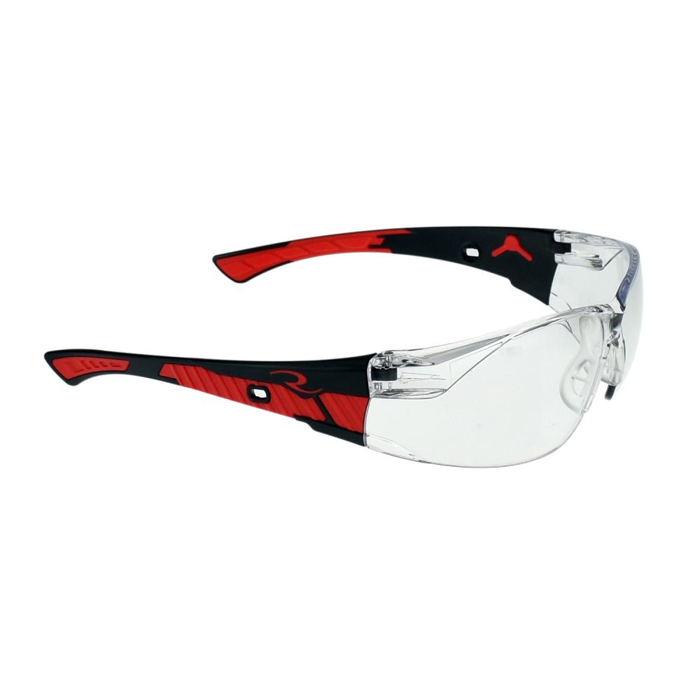 Obliterator™ Safety Eyewear - Black/Red Frame - Clear Lens<span class=' ItemWarning' style='display:block;'>Item is usually in stock, but we&#39;ll be in touch if there&#39;s a problem<br /></span>