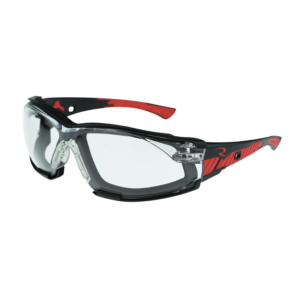 Obliterator™ IQ - IQuity™ Anti-Fog Foam Lined Safety Eyewear - Black / Red Frame - Clear IQ Anti-Fog<span class=' ItemWarning' style='display:block;'>Item is usually in stock, but we&#39;ll be in touch if there&#39;s a problem<br /></span>