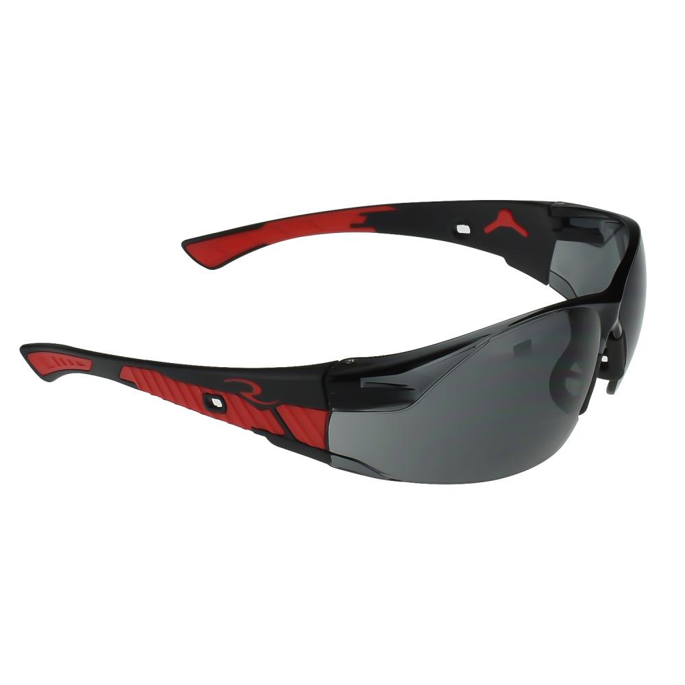 Obliterator™ Safety Eyewear - Black/Red Frame - Smoke Lens<span class=' ItemWarning' style='display:block;'>Item is usually in stock, but we&#39;ll be in touch if there&#39;s a problem<br /></span>