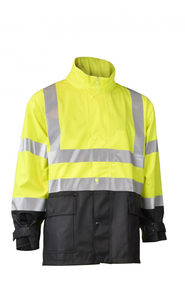 RW07 High Visibility Rainwear Jacket - Hi-Vis Green / Black - Size 3X<span class=' ItemWarning' style='display:block;'>Item is usually in stock, but we&#39;ll be in touch if there&#39;s a problem<br /></span>