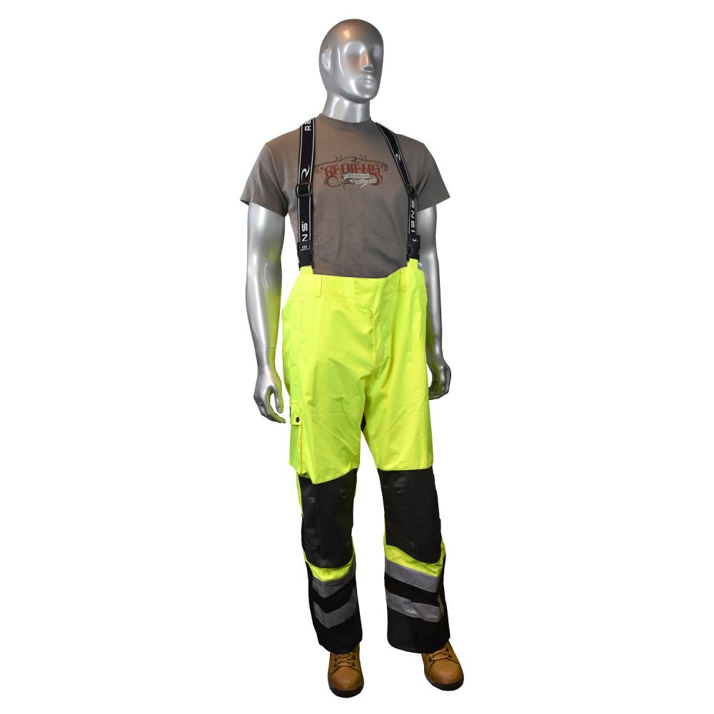 RW32-EZ1Y Heavy Duty Rip Stop Waterproof & Breathable Pants w/Bib - Hi-Vis Green - Size L<span class=' ItemWarning' style='display:block;'>Item is usually in stock, but we&#39;ll be in touch if there&#39;s a problem<br /></span>