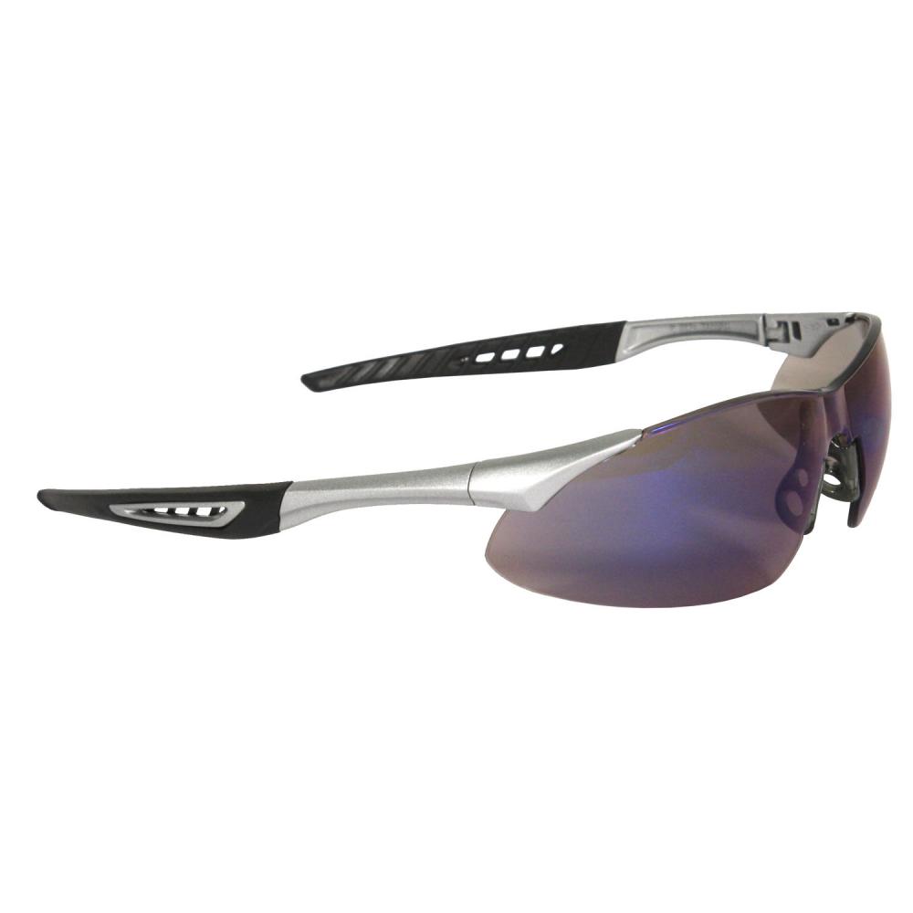 Rock™ Safety Eyewear - Silver Frame - Blue Mirror Lens<span class=' ItemWarning' style='display:block;'>Item is usually in stock, but we&#39;ll be in touch if there&#39;s a problem<br /></span>