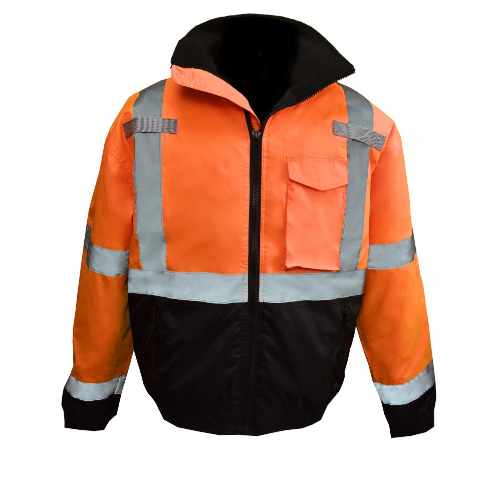 SJ11QB Class3 High Visibility Weatherproof Bomber Jacket with Quilted Built-in Liner - Orange - Size<span class=' ItemWarning' style='display:block;'>Item is usually in stock, but we&#39;ll be in touch if there&#39;s a problem<br /></span>