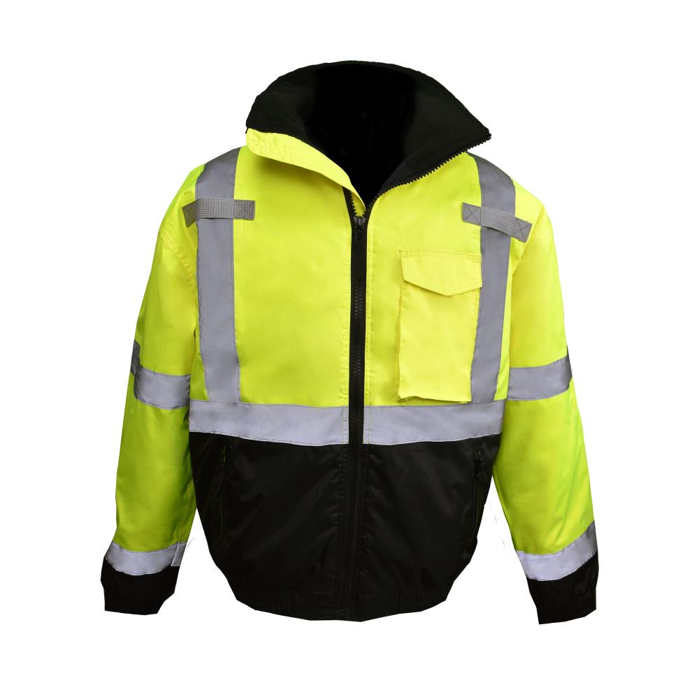 SJ11QB Class3 High Visibility Weatherproof Bomber Jacket with Quilted Built-in Liner - Green - Size <span class=' ItemWarning' style='display:block;'>Item is usually in stock, but we&#39;ll be in touch if there&#39;s a problem<br /></span>