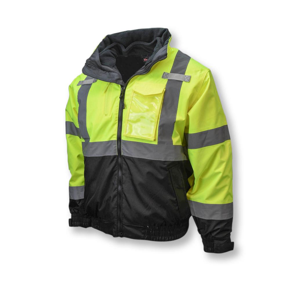 SJ210B Three-in-One Deluxe High Visibility Bomber Jacket - Green/Black Bottom - Size 4X<span class=' ItemWarning' style='display:block;'>Item is usually in stock, but we&#39;ll be in touch if there&#39;s a problem<br /></span>