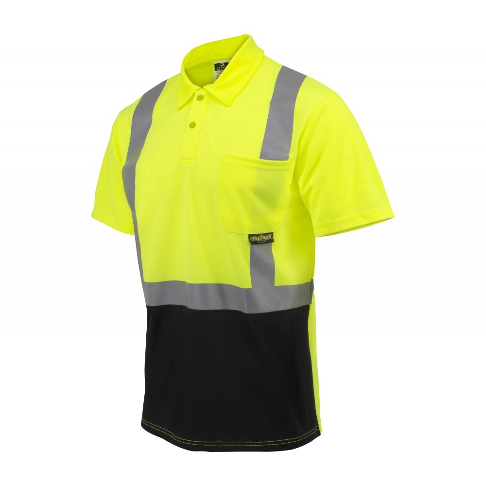 ST12B Class 2 High Visibility Color Blocked Safety Short Sleeve Polo Shirt - Green - Size M<span class=' ItemWarning' style='display:block;'>Item is usually in stock, but we&#39;ll be in touch if there&#39;s a problem<br /></span>