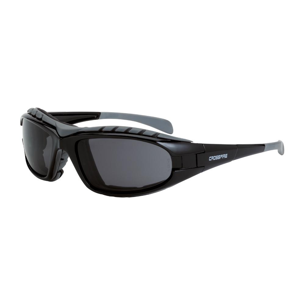 Diamond Back Foam Lined Safety Eyewear - Shiny Black Frame - Smoke Anti-Fog Lens<span class=' ItemWarning' style='display:block;'>Item is usually in stock, but we&#39;ll be in touch if there&#39;s a problem<br /></span>