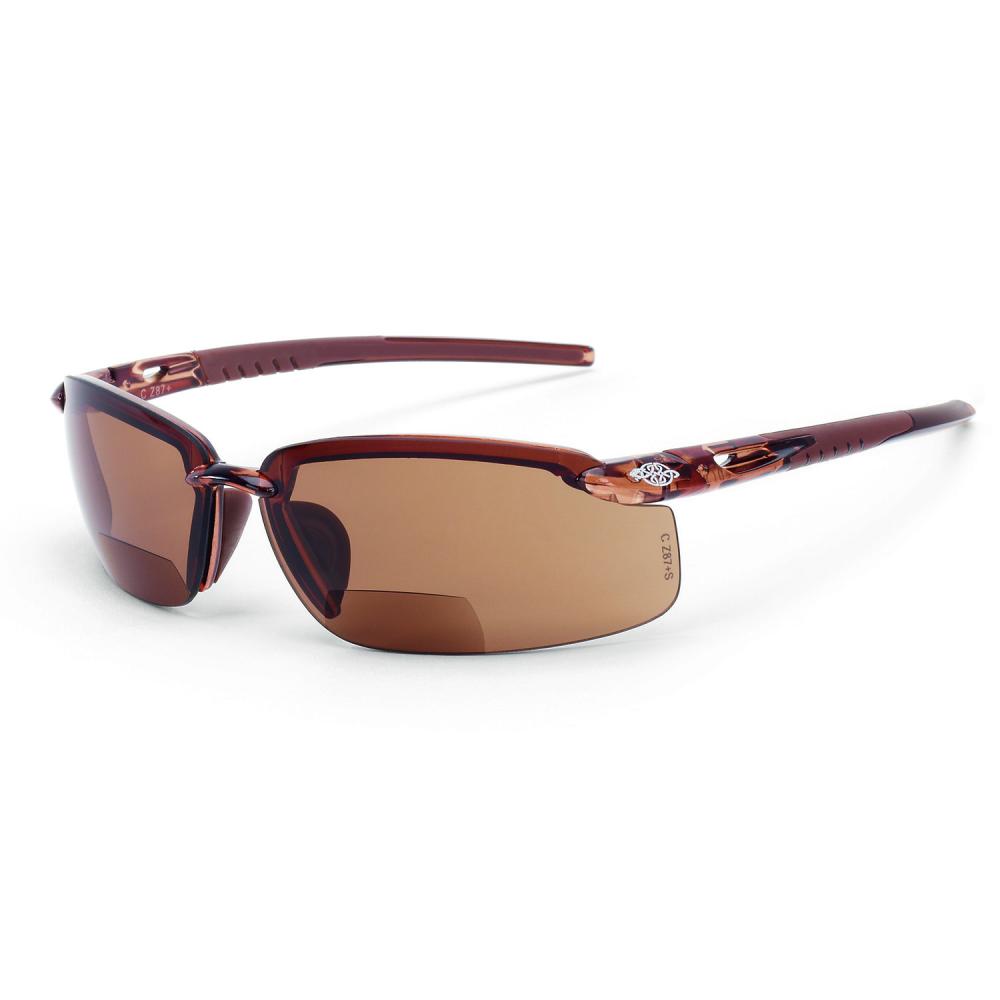 ES5 Bifocal Safety Eyewear - Crystal Brown Frame - HD Brown Lens - 1.5 Diopter<span class=' ItemWarning' style='display:block;'>Item is usually in stock, but we&#39;ll be in touch if there&#39;s a problem<br /></span>