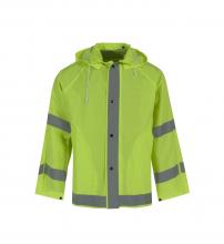 Radians 10182-01-2-HLI-3X - 1820J Econo-Viz Jacket with Snap-On Hood and Reflective Tape - Hi-Vis Lime - Size 3X