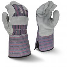 Radians RWG3200GL - RWG3200G Regular Shoulder Gray Split Cowhide Leather Glove with Gauntlet Cuff - Size L