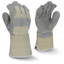 Radians RWG3400WDPGM - RWG3400W Side Split Gray Cowhide Leather Double Palm Glove with Gauntlet Cuff - Size M