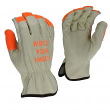 Radians RWG4221HVS - RWG4221HV High Visibility Standard Grain Cowhide Leather Driver - Size S