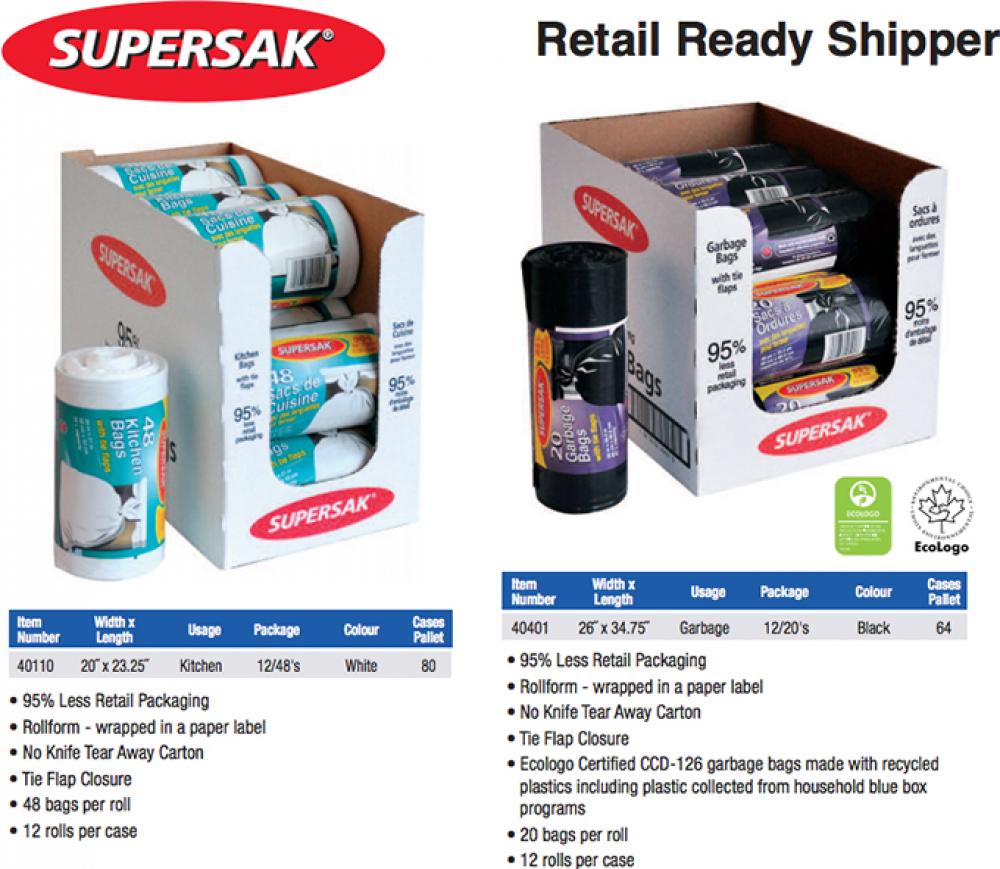 RETAIL - SUPER-SAK - Kitchen & Garbage Bags - Roll<span class=' ItemWarning' style='display:block;'>Item is usually in stock, but we&#39;ll be in touch if there&#39;s a problem<br /></span>