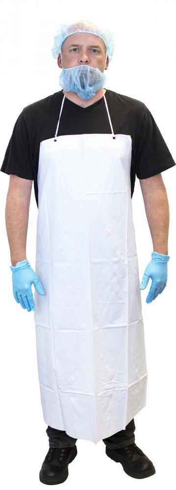 6 MIL, WHITE VINYL, 35&#34;X45&#34;, RAW EDGE APRON, WITH STRING TIES  6 DZ/CS<span class=' ItemWarning' style='display:block;'>Item is usually in stock, but we&#39;ll be in touch if there&#39;s a problem<br /></span>