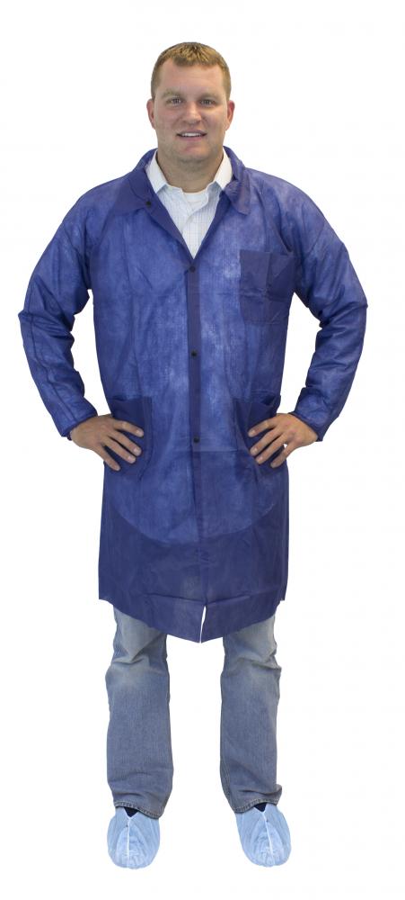 BLUE POLYPRO LAB COAT,  WITH THREE POCKETS, ELASTIC WRISTS 30/CS, XL<span class=' ItemWarning' style='display:block;'>Item is usually in stock, but we&#39;ll be in touch if there&#39;s a problem<br /></span>