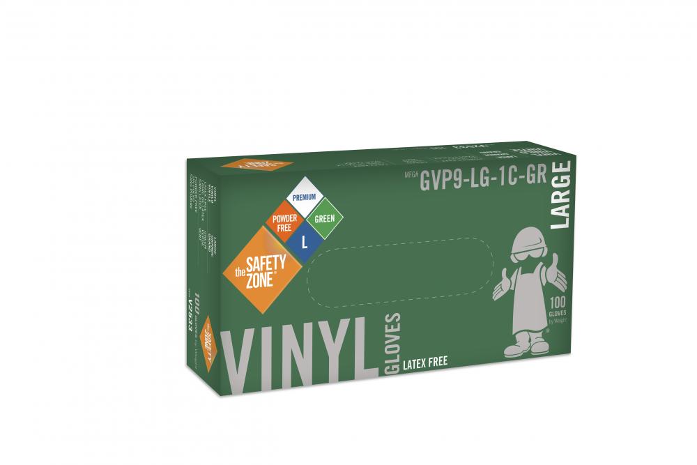 PREMIUM POWDER-FREE GREEN VINYL, NON-MEDICAL, 100BX/10CS,<span class=' ItemWarning' style='display:block;'>Item is usually in stock, but we&#39;ll be in touch if there&#39;s a problem<br /></span>