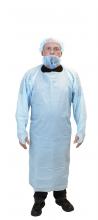 Safety Zone CPE-LG-PE - CPE BLUE COAT/APRON DIE CUT TIES W/THUMBHOLE10BG/CS/100/CS, LG