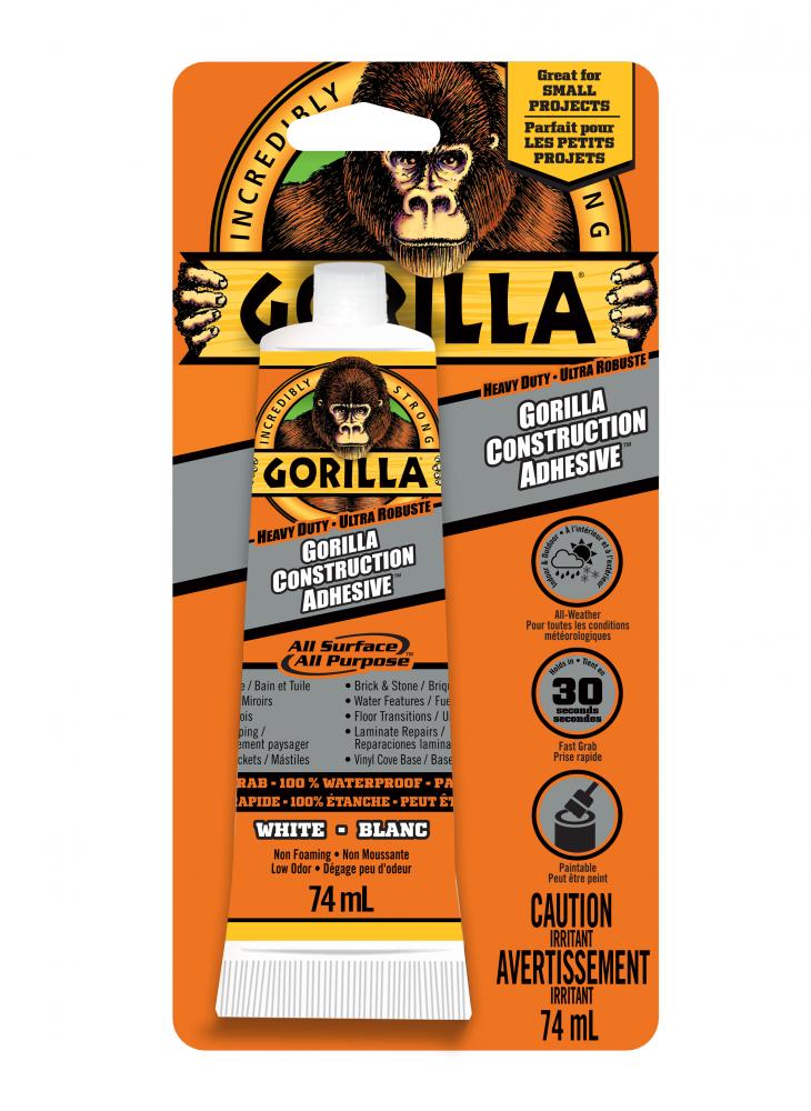 2.5oz Gorilla Construction Adhesive Tube<span class=' ItemWarning' style='display:block;'>Item is usually in stock, but we&#39;ll be in touch if there&#39;s a problem<br /></span>