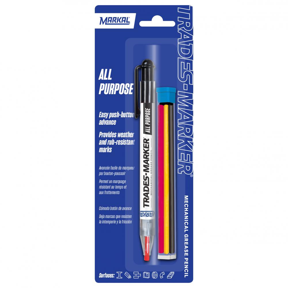 Trades-Marker® All Purpose Mechanical Grease Pencil - Carded, Red, Yellow, White, Orange<span class=' ItemWarning' style='display:block;'>Item is usually in stock, but we&#39;ll be in touch if there&#39;s a problem<br /></span>