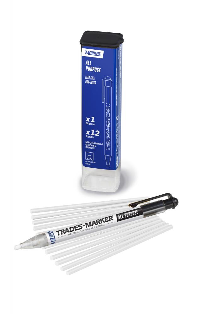 Trades-Marker® All Purpose Mechanical Grease Pencil Starter Pack, White<span class=' ItemWarning' style='display:block;'>Item is usually in stock, but we&#39;ll be in touch if there&#39;s a problem<br /></span>