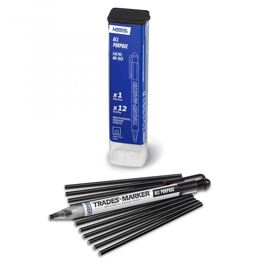 Trades-Marker® All Purpose Mechanical Grease Pencil Starter Pack, Black<span class=' ItemWarning' style='display:block;'>Item is usually in stock, but we&#39;ll be in touch if there&#39;s a problem<br /></span>