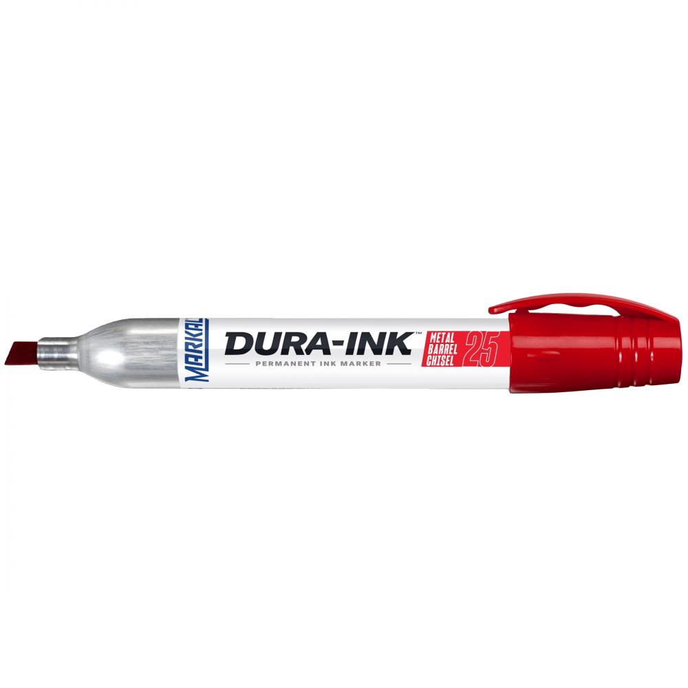 DURA-INK® Metal Barrel Chisel Permanent Ink Marker, Red<span class=' ItemWarning' style='display:block;'>Item is usually in stock, but we&#39;ll be in touch if there&#39;s a problem<br /></span>