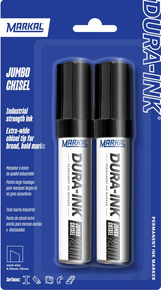 DURA-INK® Jumbo Chisel Permanent Ink Marker Carded, Black<span class=' ItemWarning' style='display:block;'>Item is usually in stock, but we&#39;ll be in touch if there&#39;s a problem<br /></span>