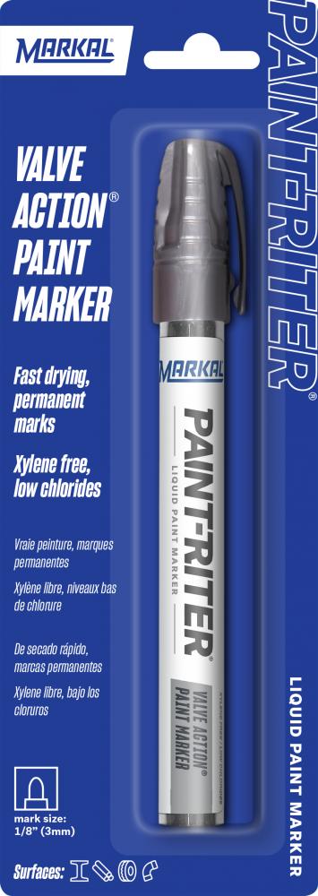 Paint-Riter® Valve Action Liquid Paint Marker - Carded, Aluminum<span class=' ItemWarning' style='display:block;'>Item is usually in stock, but we&#39;ll be in touch if there&#39;s a problem<br /></span>