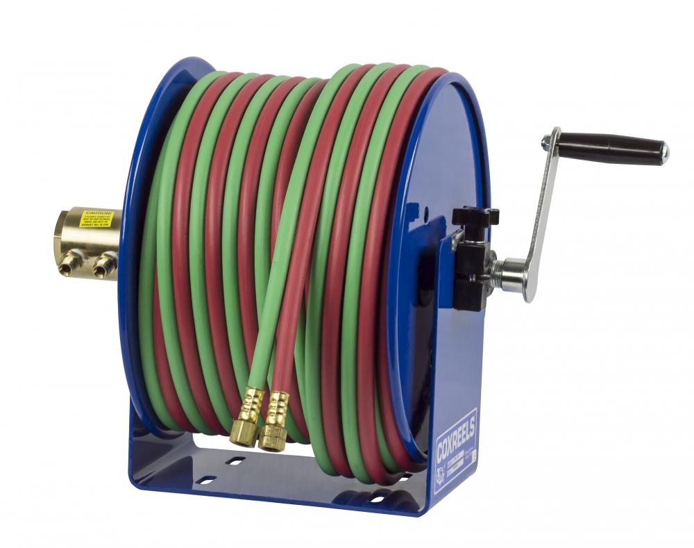 Welding Hand Crank Hose Reel 1/4inx50ft oxy-acet. 200PSI<span class=' ItemWarning' style='display:block;'>Item is usually in stock, but we&#39;ll be in touch if there&#39;s a problem<br /></span>