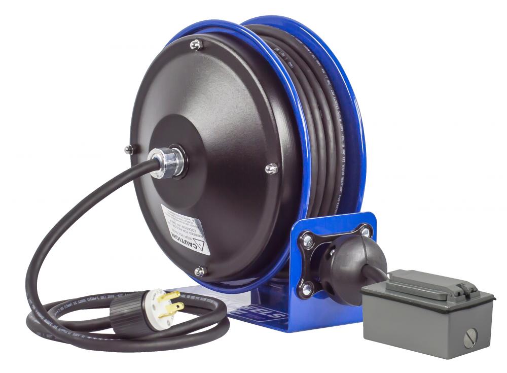 Compact Spring Driven Cord Reel Duplex GFIC Rec 12GAx30ft<span class=' ItemWarning' style='display:block;'>Item is usually in stock, but we&#39;ll be in touch if there&#39;s a problem<br /></span>