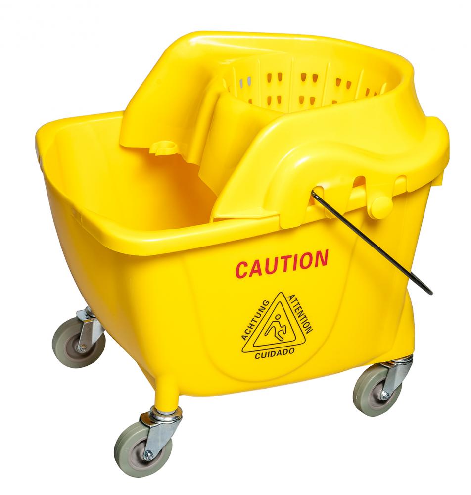 35 qty Bucket with Funnel wringer w/ handle w/3&#34; Wheels<span class=' ItemWarning' style='display:block;'>Item is usually in stock, but we&#39;ll be in touch if there&#39;s a problem<br /></span>