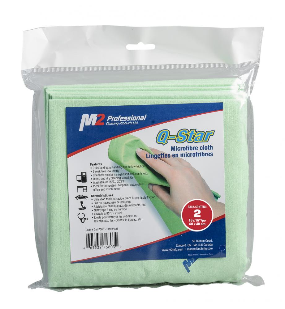 Q-Star Microfiber Cloth-Green-2/bag<span class=' ItemWarning' style='display:block;'>Item is usually in stock, but we&#39;ll be in touch if there&#39;s a problem<br /></span>