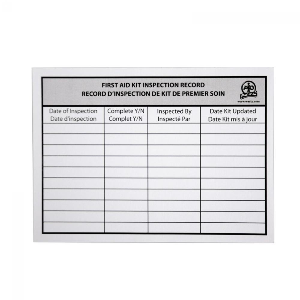 First Aid Inspection Card (12 Entry), 25/Pack<span class=' ItemWarning' style='display:block;'>Item is usually in stock, but we&#39;ll be in touch if there&#39;s a problem<br /></span>