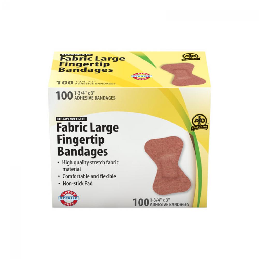 Fabric Fingertip Bandage, Large, 7.5 x 4.5cm, 100/Box<span class=' ItemWarning' style='display:block;'>Item is usually in stock, but we&#39;ll be in touch if there&#39;s a problem<br /></span>