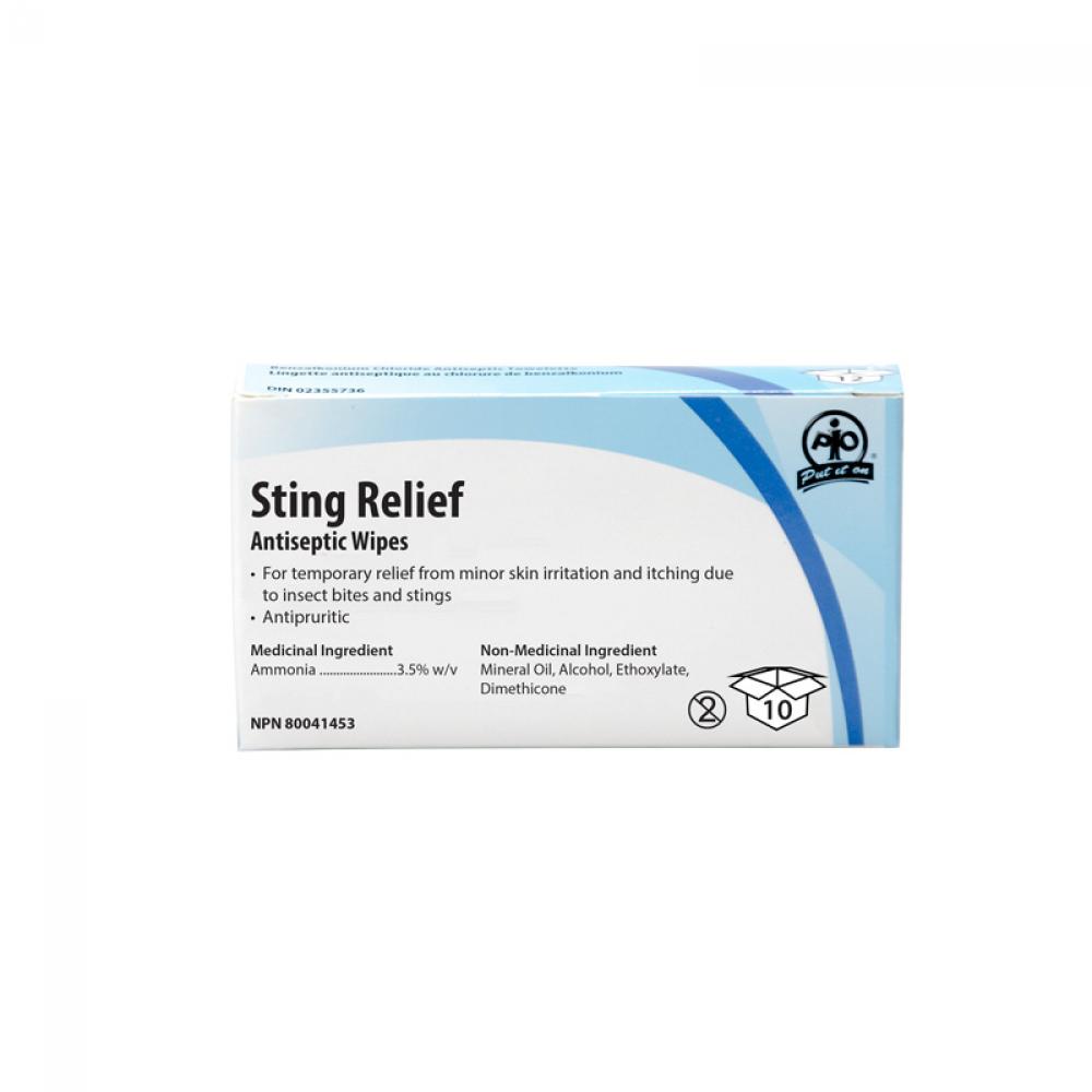 Sting Relief Wipes, 10/Box<span class=' ItemWarning' style='display:block;'>Item is usually in stock, but we&#39;ll be in touch if there&#39;s a problem<br /></span>