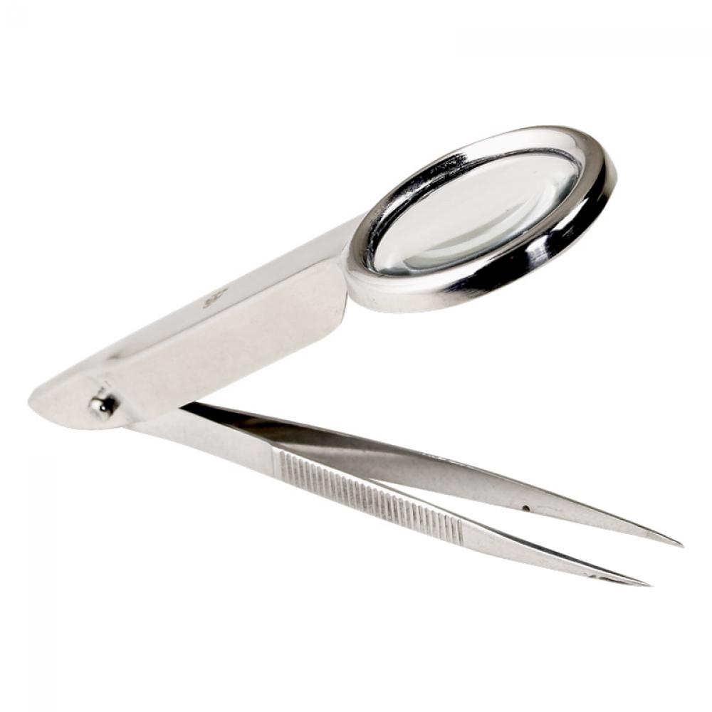 Splinter Forceps with Mag. Glass, 7.5cm<span class=' ItemWarning' style='display:block;'>Item is usually in stock, but we&#39;ll be in touch if there&#39;s a problem<br /></span>