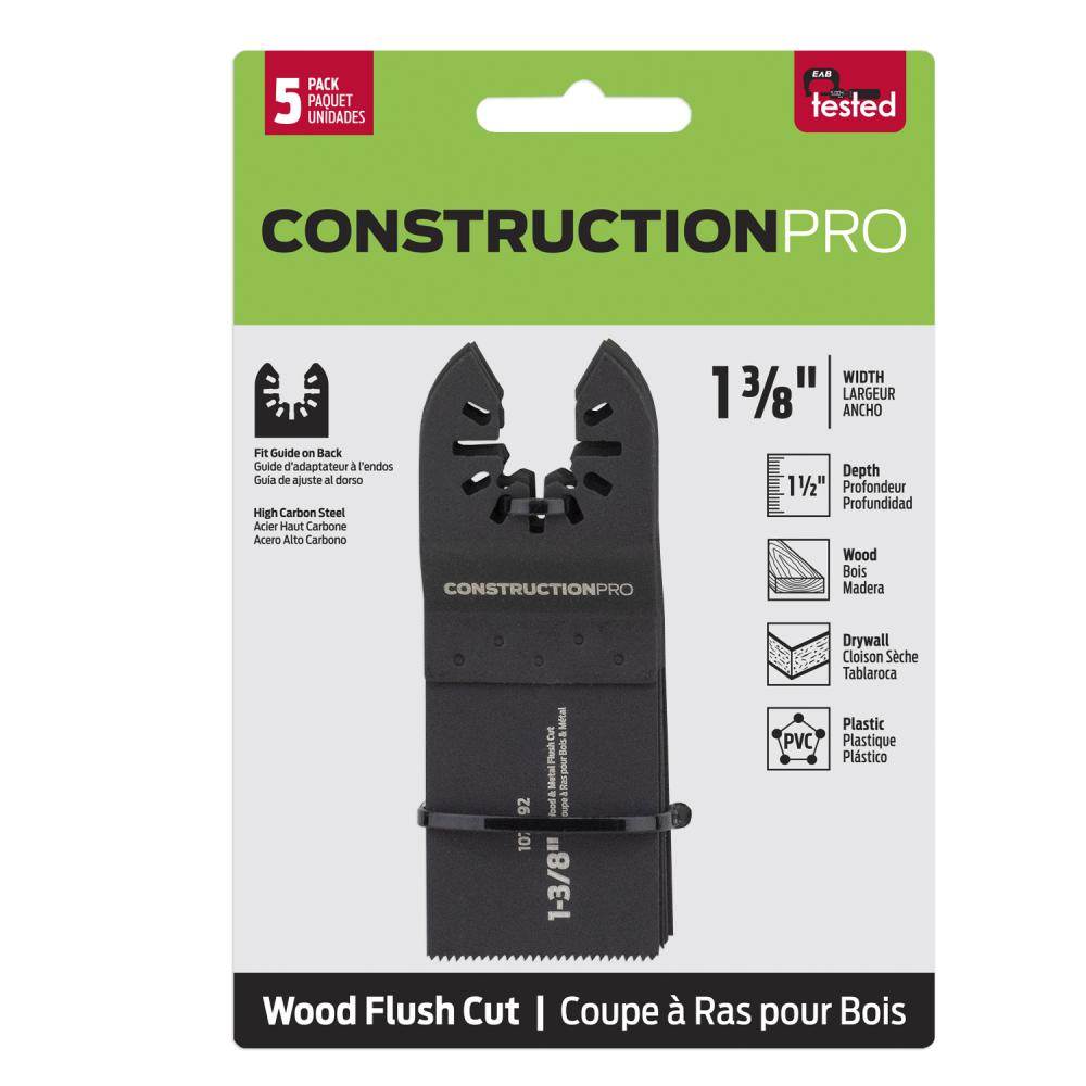 1 3/8&#34; Flush Cut (Wood & Metal) Bimetal (5 Pack) Oscillating Accessory<span class=' ItemWarning' style='display:block;'>Item is usually in stock, but we&#39;ll be in touch if there&#39;s a problem<br /></span>