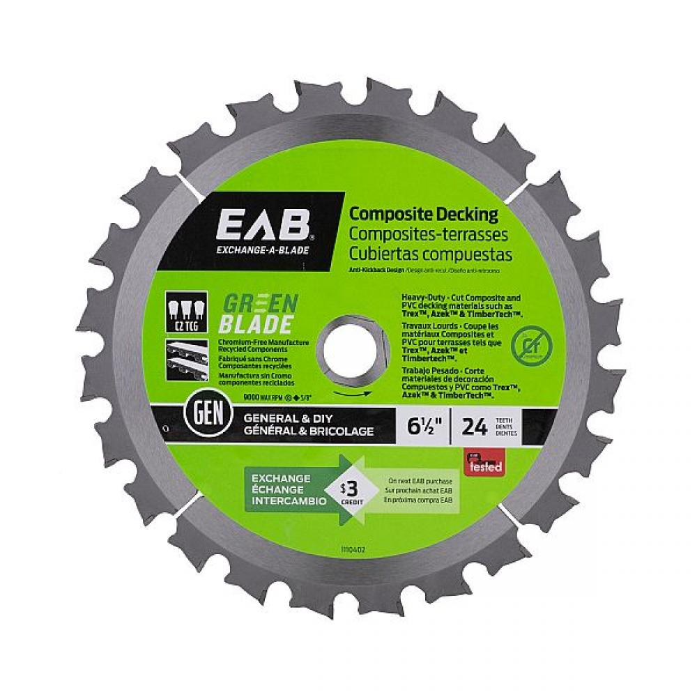 6 1/2&#34; x 24 Teeth Framing Green Blade Composite Decking Saw Blade<span class=' ItemWarning' style='display:block;'>Item is usually in stock, but we&#39;ll be in touch if there&#39;s a problem<br /></span>