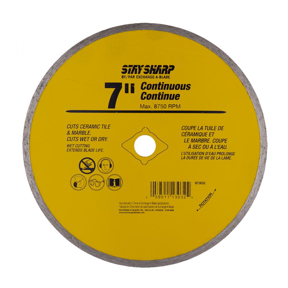 7&#34; Continuous Rim Ceramic Tile Yellow Diamond Blade<span class=' ItemWarning' style='display:block;'>Item is usually in stock, but we&#39;ll be in touch if there&#39;s a problem<br /></span>