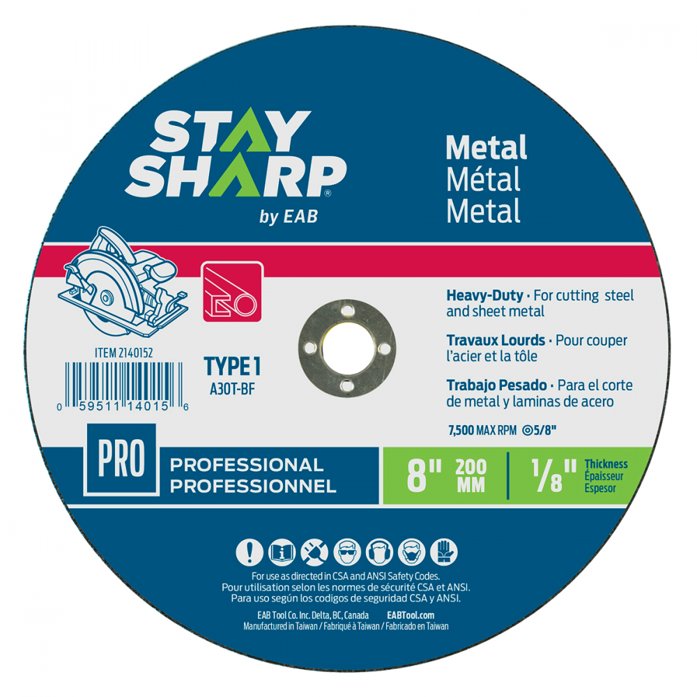 8&#34; x 1/8&#34;   Metal Cutting Flat Wheel Type 1<span class=' ItemWarning' style='display:block;'>Item is usually in stock, but we&#39;ll be in touch if there&#39;s a problem<br /></span>