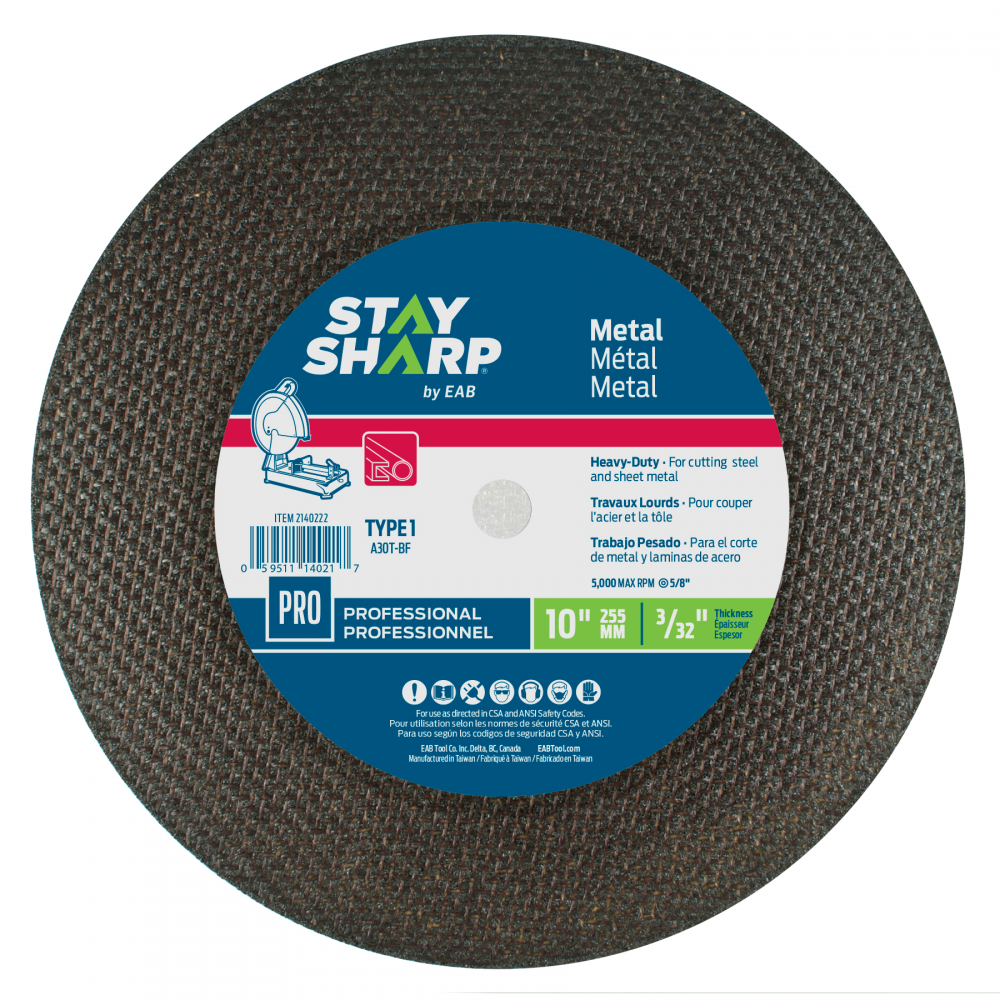 10&#34; x 3/32&#34;   Metal Cutting Flat Wheel Type 1<span class=' ItemWarning' style='display:block;'>Item is usually in stock, but we&#39;ll be in touch if there&#39;s a problem<br /></span>