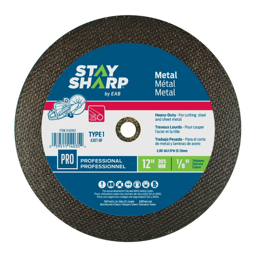 12&#34; x 1/8&#34;   Metal Cutting Flat Wheel Type 1<span class=' ItemWarning' style='display:block;'>Item is usually in stock, but we&#39;ll be in touch if there&#39;s a problem<br /></span>